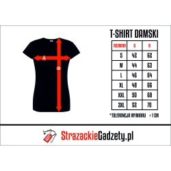 Koszulka damska czarna ,T-shirt - żona strażaka - syn w drodze