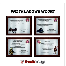 Dyplom podziękowanie grawerton (228x305mm) z blachą ( A4)