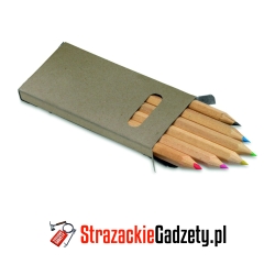 Zestaw 6 kredek w kartonowym pudełku z recyklingu - kredki