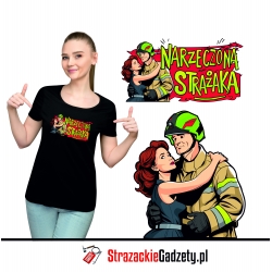 Koszulka t-shirt czarna narzeczona strażaka