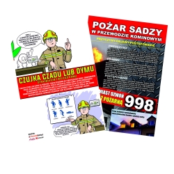 Ulotki prewencyjne A5 (147mm x 210mm)  dwustronne pożar sadzy/czujka dymu - 250 sztuk